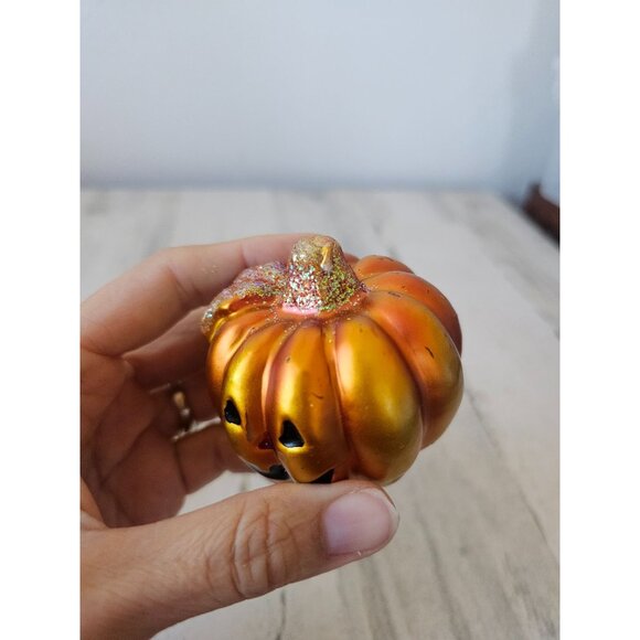 Pumpkin candle glitter set Halloween fall decor cute jack-o'-lantern - Picture 10 of 12